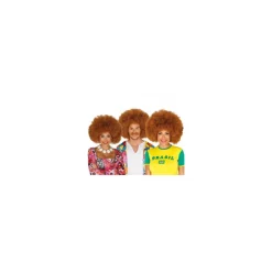 Peluca afro extra grande castaña Pelucas, Barbas Y Bigotes Disfraces|Disfraces Unisex