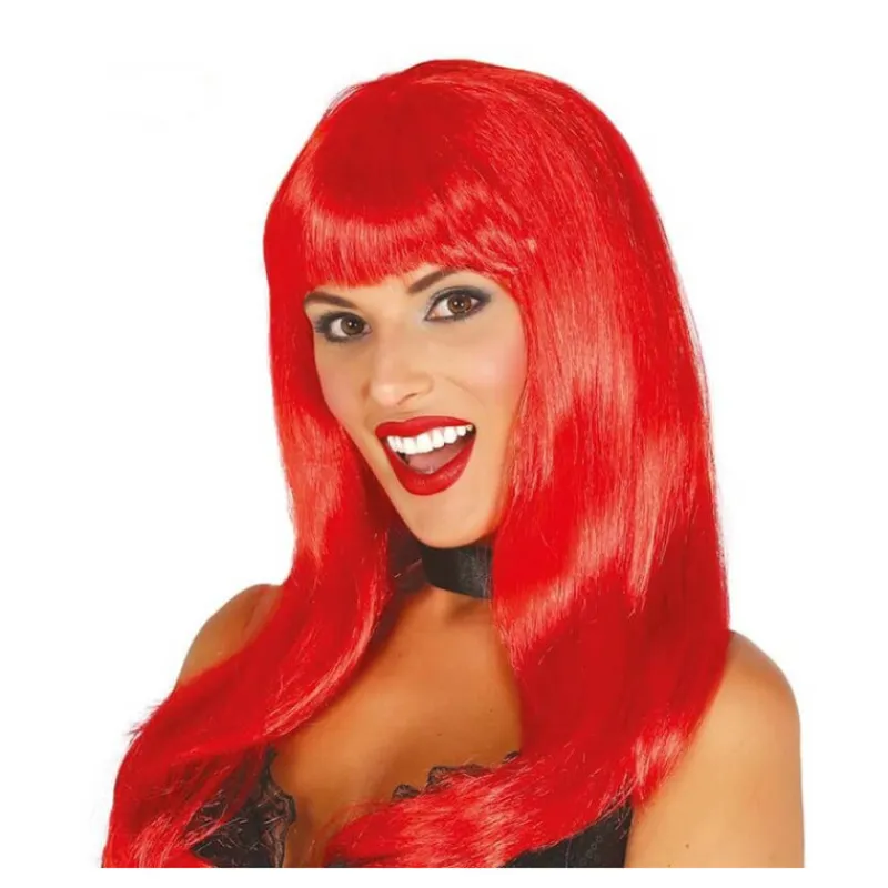 Best Peluca con Flequillo Roja Pelucas, Barbas Y Bigotes Disfraces|Accesorios Halloween Y Terror