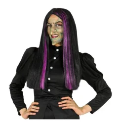 Disfrazzes Pelucas, Barbas Y Bigotes Disfraces|Accesorios Halloween Y Terror ^Peluca de Bruja con mechas lilas para Halloween