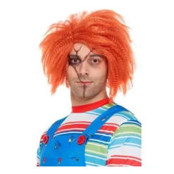 Discount Peluca de Chucky Muñeco Diabólico Naranja Pelucas, Barbas Y Bigotes Disfraces