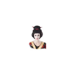 New Peluca de Geisha Japonesa con Palillos Mujer Pelucas, Barbas Y Bigotes Disfraces|Disfraces Mujer