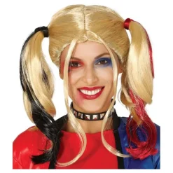 Mujer Disfrazzes Pelucas, Barbas Y Bigotes Disfraces|Disfraces Mujer^Peluca de Harley Quinn Rubia con Coletas