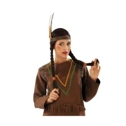 Peluca de India con Trenzas Mujer Pelucas, Barbas Y Bigotes Disfraces|Disfraces Mujer