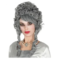 Peluca de Marquesa Gris Pelucas, Barbas Y Bigotes Disfraces|Accesorios Halloween Y Terror