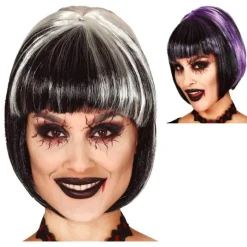 Disfrazzes Pelucas, Barbas Y Bigotes Disfraces|Accesorios Halloween Y Terror ^Peluca de Vampiresa con flequillo en varios colores
