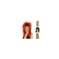 Mujer Disfrazzes Pelucas, Barbas Y Bigotes Disfraces|Disfraces Mujer^Peluca Diva del Rock de los Años 80 en varios colores