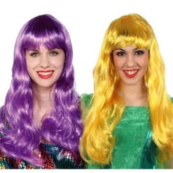 Disfrazzes Pelucas, Barbas Y Bigotes Disfraces|Accesorios Halloween Y Terror ^Peluca larga fluorescente en varios colores