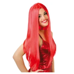 Disfrazzes Accesorios Halloween Y Terror ^Peluca melena lisa roja de Diablesa para Halloween