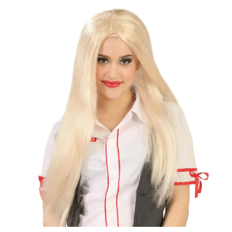 Disfrazzes Pelucas, Barbas Y Bigotes Disfraces|Accesorios Halloween Y Terror ^Peluca melena rubia de Colegiala