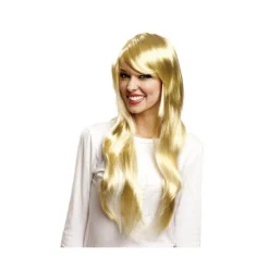 Mujer Disfrazzes Pelucas, Barbas Y Bigotes Disfraces|Disfraces Mujer^Peluca Melena rubia ondulada con flequillo