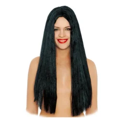 Peluca melenas negra Pelucas, Barbas Y Bigotes Disfraces|Accesorios Halloween Y Terror