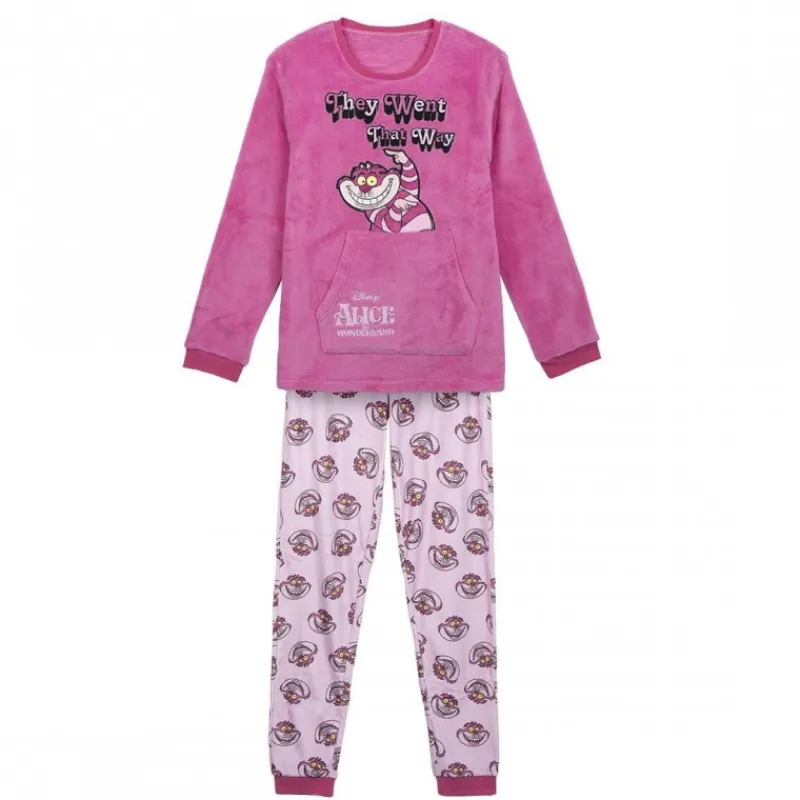Cerdá Adult Películas Y Personajes De Disney ·Alicia Y Cheshire^Pijama largo polar Gato Cheshire Disney Alicia