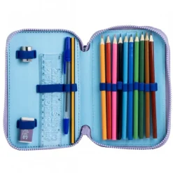 Cerdá Kids Para El Cole|Stitch Kids^Plumier con Accesorios de Stitch - Estuche Portatodo Infantil