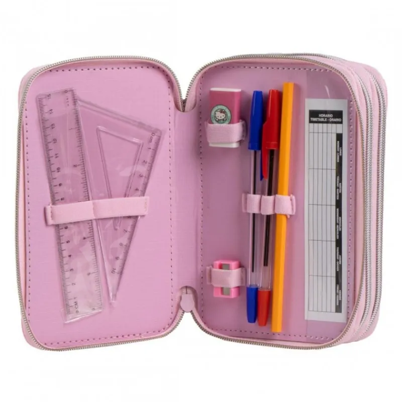 Cerdá Kids Para El Cole^Plumier con Accesorios Giotto Hello Kitty 100% Polyester Rosa