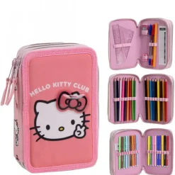 Cerdá Kids Para El Cole^Plumier con Accesorios Giotto Hello Kitty 100% Polyester Rosa