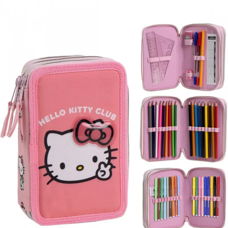 Cerdá Kids Para El Cole^Plumier con Accesorios Giotto Hello Kitty 100% Polyester Rosa