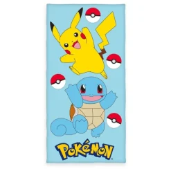 Niños Herding Ropa Y Téxtil: Cosas Que Ponerse Para Niños ^Pokemon Toalla Pikachu & Squirtle 75 x 150 cm 100% algodón