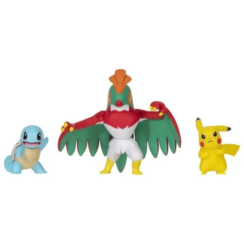 Jazwares Pikachu|Más Regalos De Pokemon^Pokémon Figuras Articuladas Pikachu, Squirtle y Hawlucha 7,5 cm