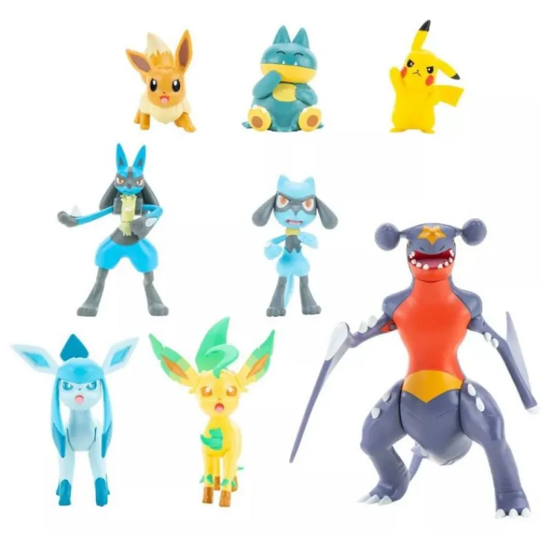 Jazwares Pikachu|Eevee^Pokémon Pack de 8 Figuras Battle Sinnoh Region 5-11 cm