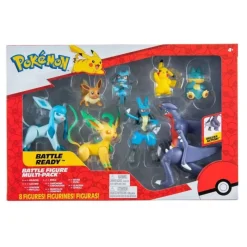 Jazwares Pikachu|Eevee^Pokémon Pack de 8 Figuras Battle Sinnoh Region 5-11 cm