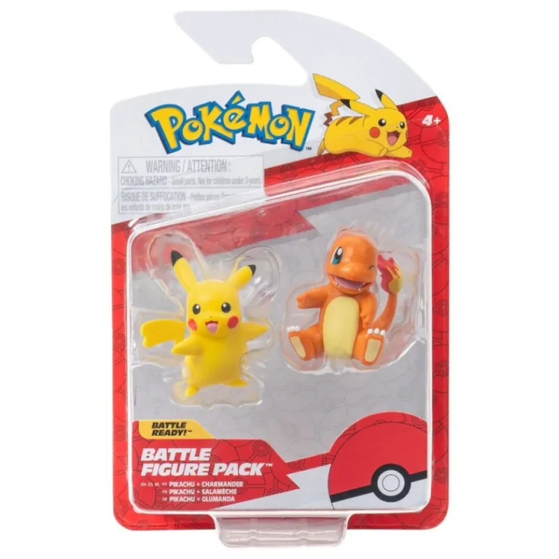 Jazwares Pikachu|Más Regalos De Pokemon^Pokémon Pack de 2 Figuras: Charmander y Pikachu