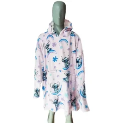 Otros Fabricantes Películas Y Personajes De Disney ·Lilo Y Stitch|Ropa Disney^Poncho Stitch rosa franela