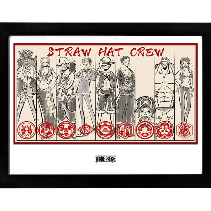 Sale Poster enmarcado Piratas Sombrero de Paja One Piece Hogar One Piece