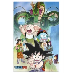 SD Toys Figuras Dragon Ball^Póster 3D 38x58 cm Shenron y Héroes de Dragon Ball