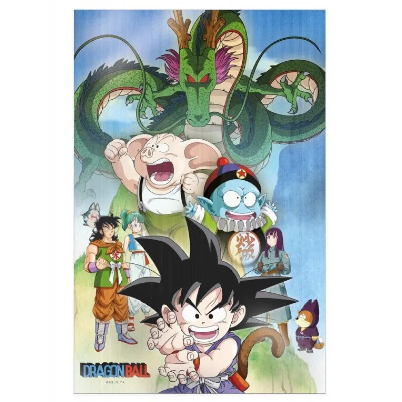 SD Toys Figuras Dragon Ball^Póster 3D 38x58 cm Shenron y Héroes de Dragon Ball