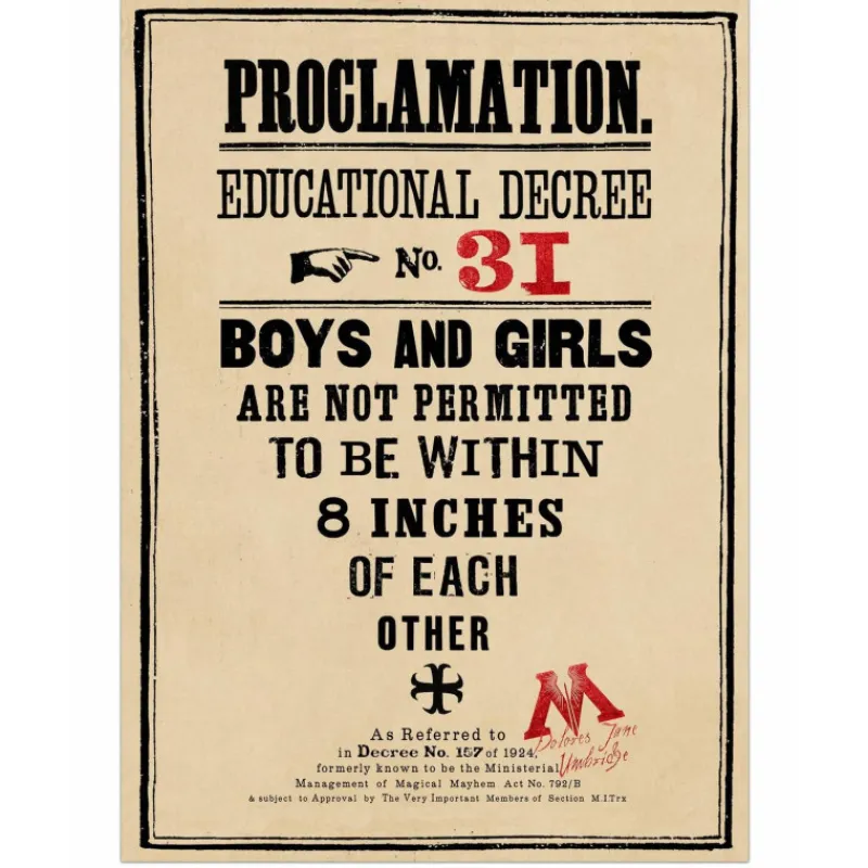 New Póster Proclamación No.31 Harry Potter Harry Potter Hogar