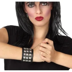 Disfrazzes Complementos Para Disfraces|Disfraces De Música^Pulsera Punk Negra