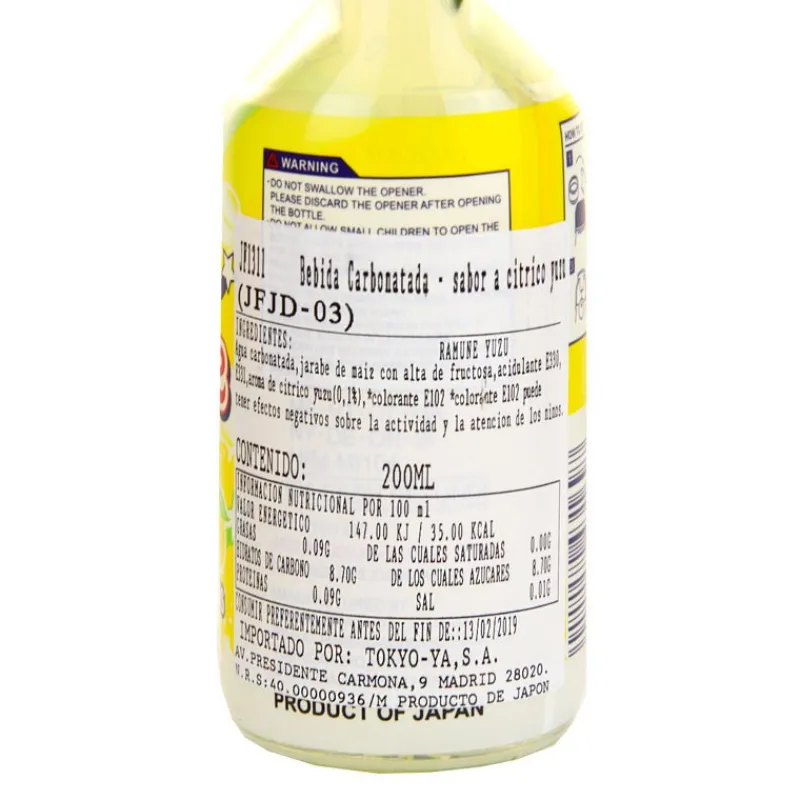 Hot Ramune sabor Yuzu Refresco 200 ml Chuches Japonesas