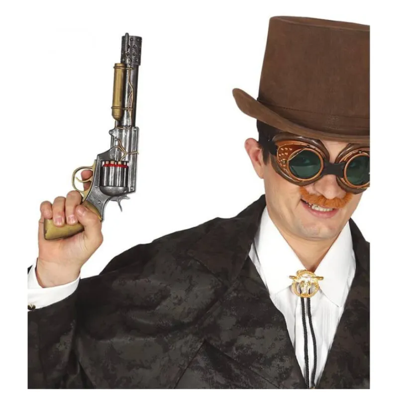 Disfrazzes Armas, Espadas Y Escudos Disfraces|Accesorios Halloween Y Terror ^Revolver estilo Steampunk 30 cm