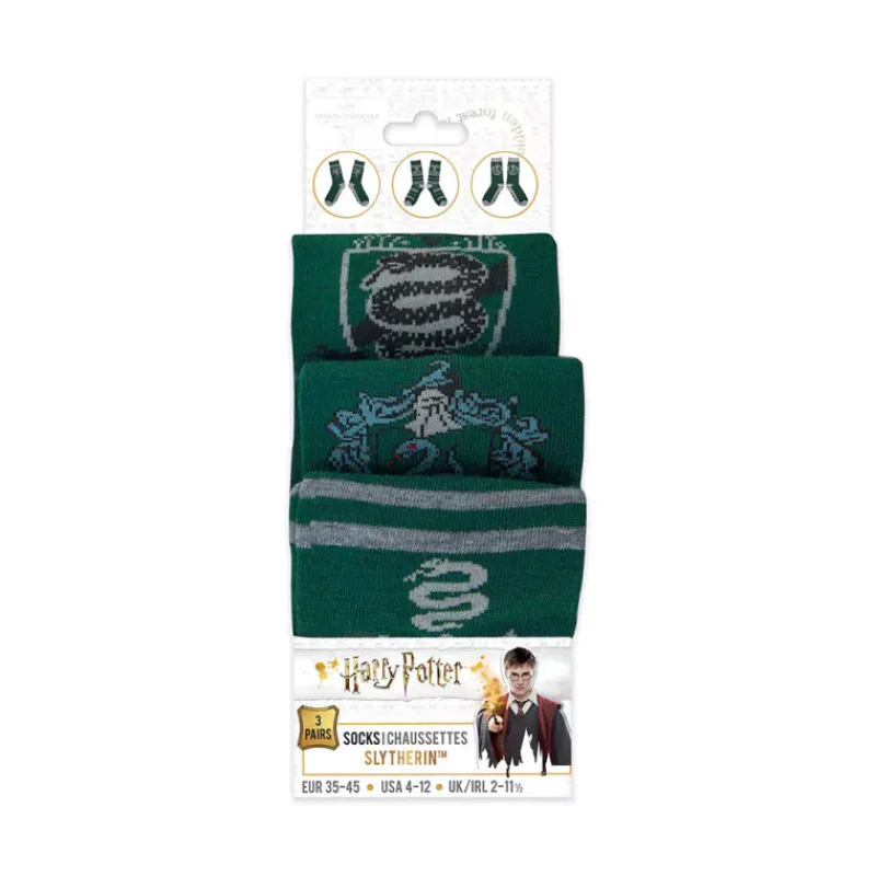 Cinereplicas Slytherin^Set 3 pares de calcetines Slytherin Harry Potter