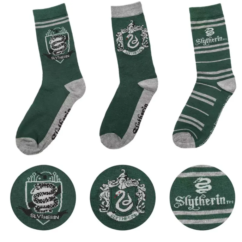 Cinereplicas Slytherin^Set 3 pares de calcetines Slytherin Harry Potter