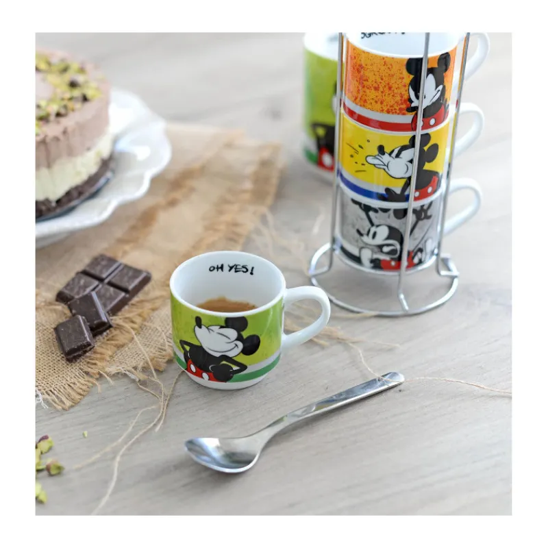 New Set 4 tazas apilables Mickey Mouse Películas Y Personajes De Disney ·Mickey & Minnie|Disney Hogar