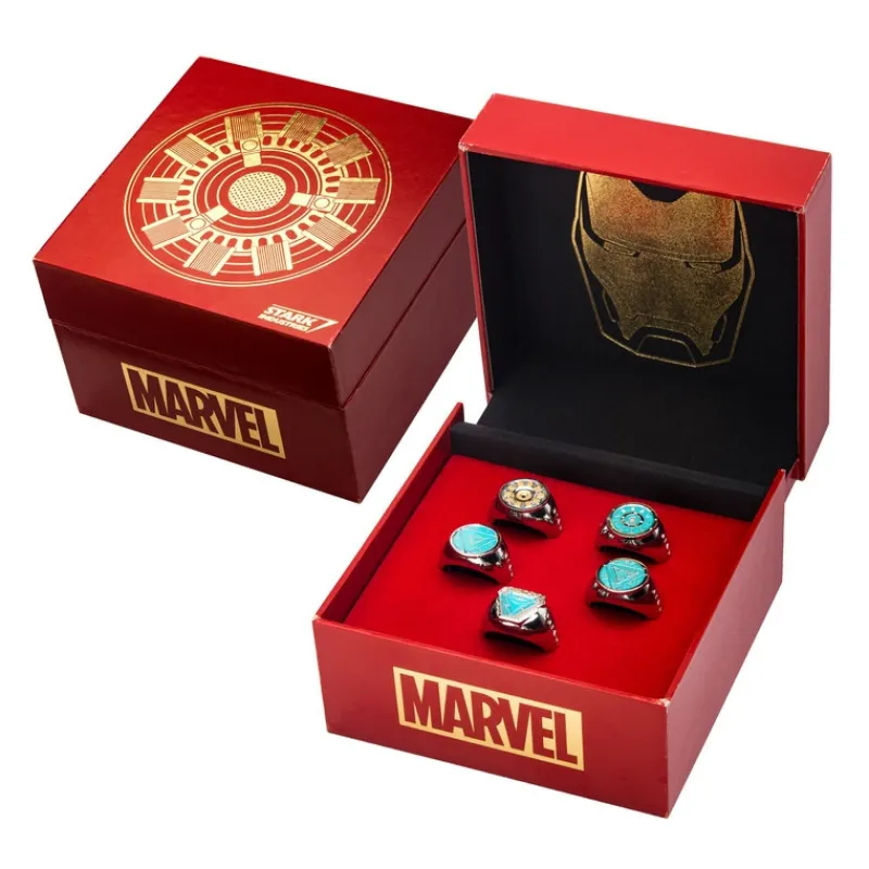 Best Set Anillos Ajustables Iron Man Arc Reactors Superhéroes Marvel|Complementos Marvel