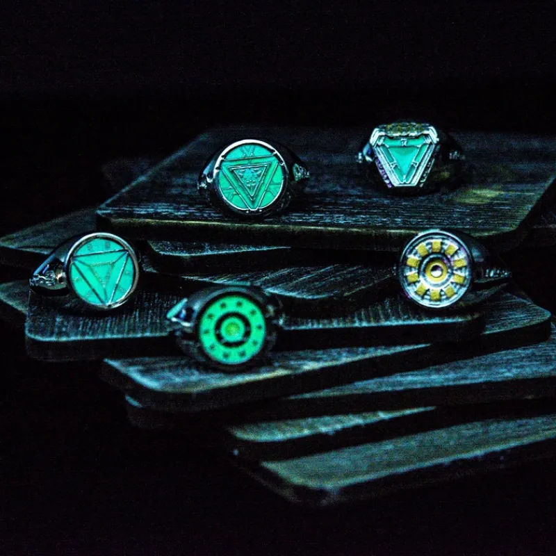 Best Set Anillos Ajustables Iron Man Arc Reactors Superhéroes Marvel|Complementos Marvel