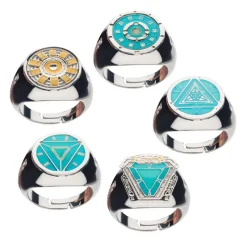 Best Set Anillos Ajustables Iron Man Arc Reactors Superhéroes Marvel|Complementos Marvel