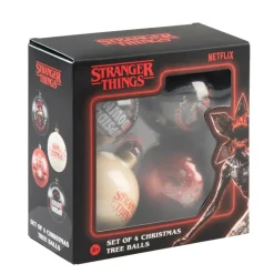 Grupo Erik Stranger Things^Set de 4 Bolas de Navidad Stranger Things de Cristal