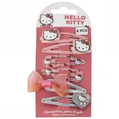 Outlet Set de 6 Clips de Pelo Hello Kitty - Rosa Accesorios Para El Pelo, Gafas De Sol Y Kits De Belleza Infantiles