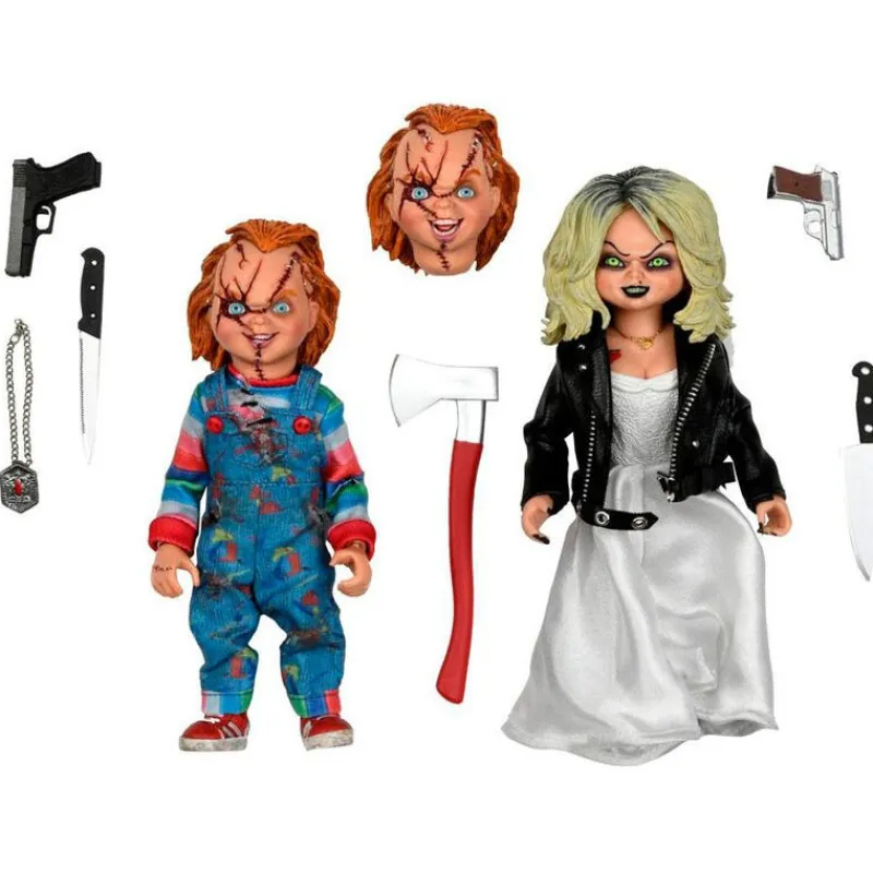 Neca Coleccionismo De Miedo Y Terror|Chucky Muñeco Diabólico^Set de 2 Figuras La novia de Chucky Chucky & Tiffany 14 cm