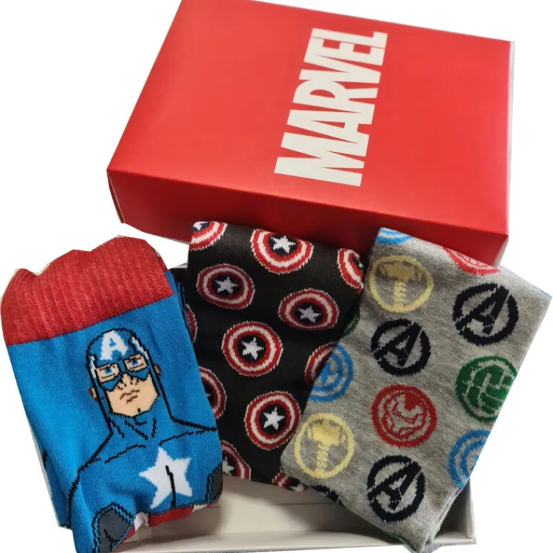 New Import Superhéroes Marvel|Moda Marvel^Set de 3 pares de calcetines Marvel