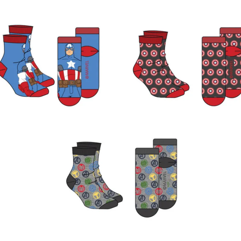 New Import Superhéroes Marvel|Moda Marvel^Set de 3 pares de calcetines Marvel