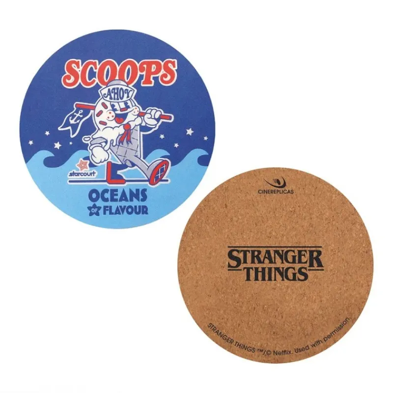 Cinereplicas Stranger Things^Set de 4 posavasos Scoops Ahoy - Stranger Things