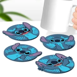 Paladone Products Disney Hogar^Set De 4 Posavasos Stitch De Caucho