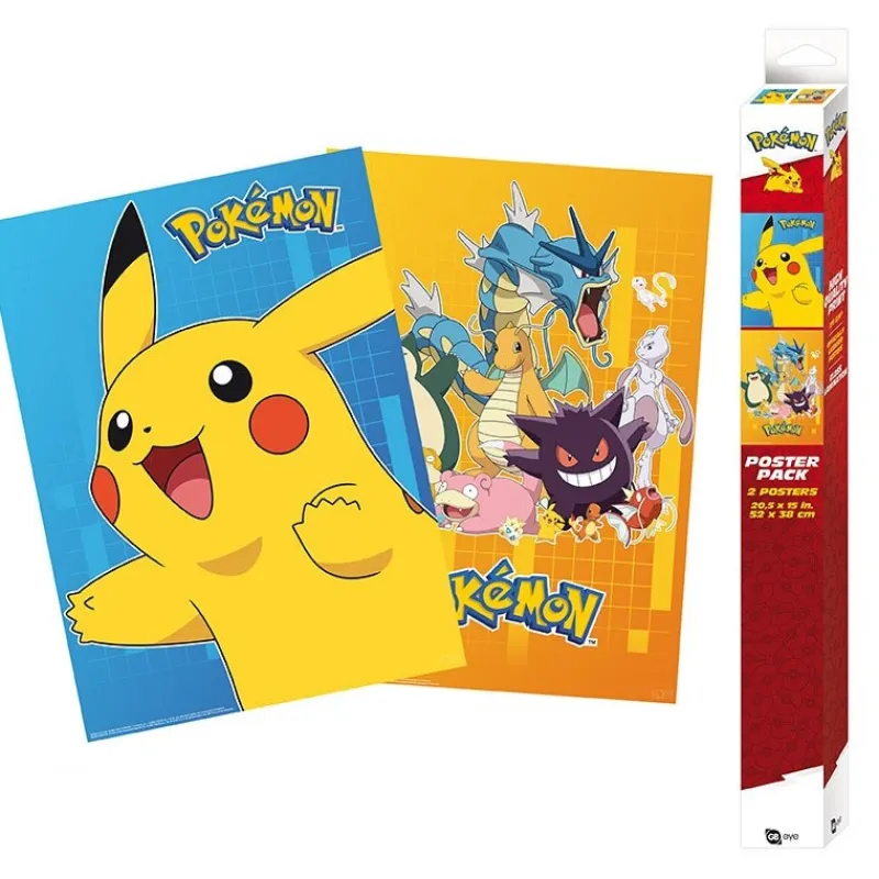 Abystyle Pokemon Hogar|Complementos Pokemon^Set de 2 Posters Chibi Pokémon