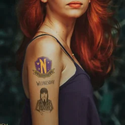 Clearance Set de 4 Tatuajes Adhesivos Wednesday Miércoles Addams