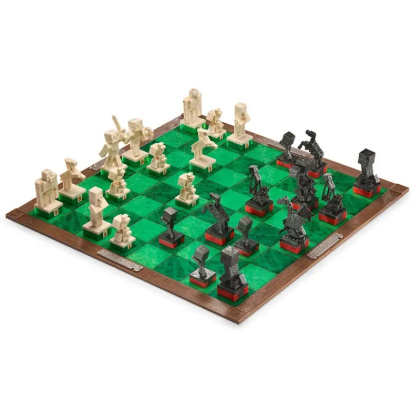 The Noble Collection Minecraft|Regalos Y Coleccionismo Para Gamers - Cosas De Videojuegos Míticos^Set de Ajedrez Héroes vs. Criaturas Minecraft