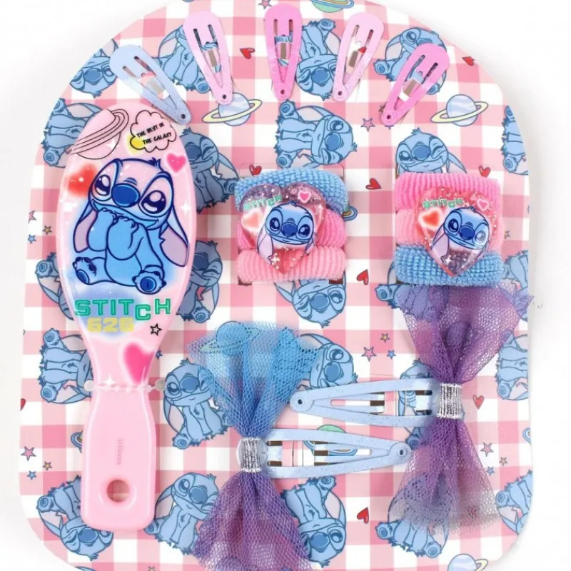 Cerdá Kids Disney Para Niñas|Accesorios Para El Pelo, Gafas De Sol Y Kits De Belleza Infantiles ^Set de Belleza Bolsito de Stitch, Talla Única - Azul
